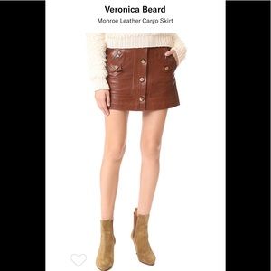 Veronica Beard Monroe Leather Cargo Skirt